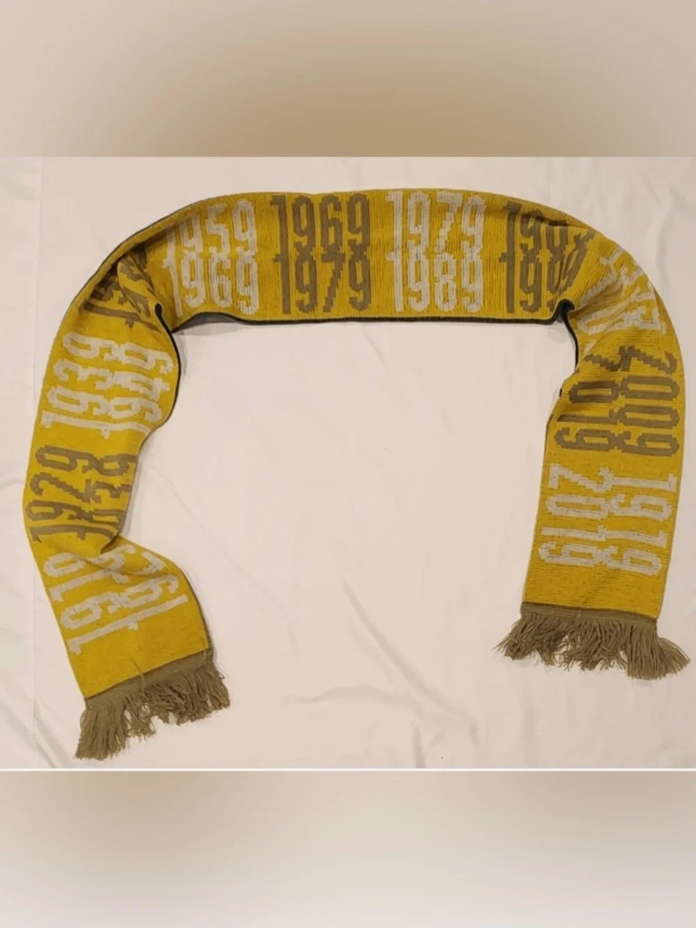 Green Bay Packers NFL Anniversary Winter Scarf Green Gold 100 Seasons NWT - Picture 3 of 9